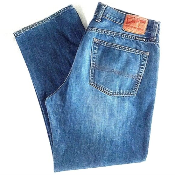 Vintage LUCKY BRAND Jeans Relaxed Straight Blue Red Pocket Like NEW Size 40